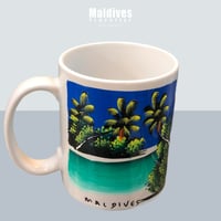 Hand painted mug with Three Coconut palms