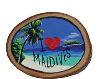 Magnete di legno dipinto a mano delle Maldive (MGW004) Magnete di legno dipinto a mano delle Maldive (MGW004)
