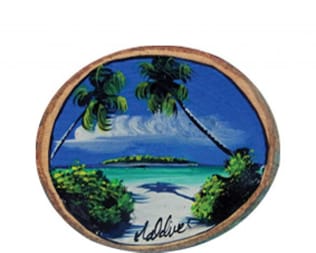 Magnete di legno dipinto a mano delle Maldive (MGW005) Magnete di legno dipinto a mano delle Maldive (MGW005)