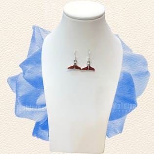Silver dangle earring with red coral (EH505) Silver dangle earring with red coral (EH505)