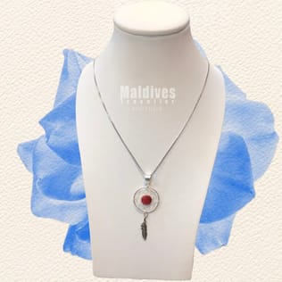 Silver pendant with red coral (PH224) Silver pendant with red coral (PH224)