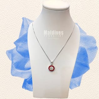 Silver pendant with red coral (PH228) Silver pendant with red coral (PH228)