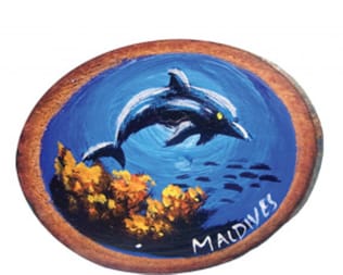 Magnete di legno dipinto a mano delle Maldive (MGW010) Magnete di legno dipinto a mano delle Maldive (MGW010)