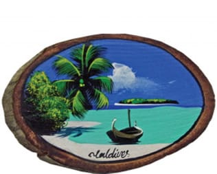 Magnete di legno dipinto a mano delle Maldive (MGW006) Magnete di legno dipinto a mano delle Maldive (MGW006)