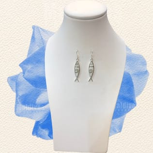 Silver dangle earring with sea shell (EH513) Silver dangle earring with sea shell (EH513)